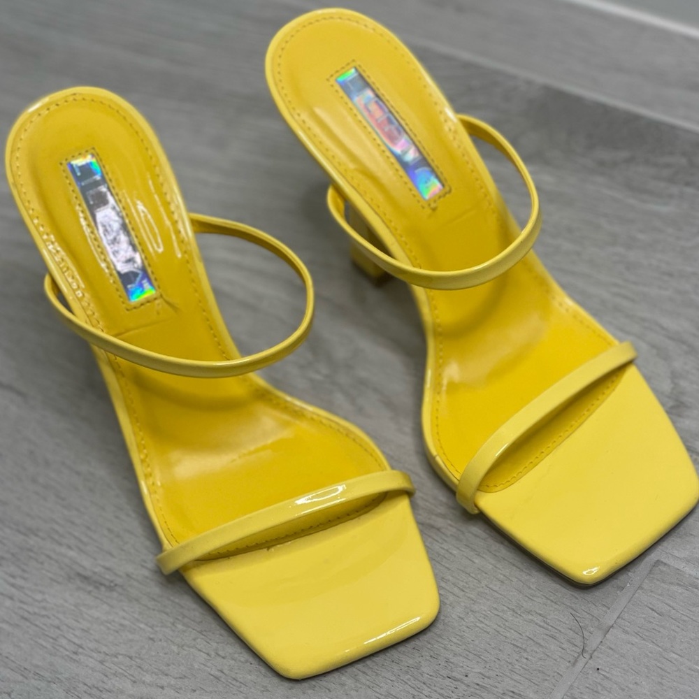 Strappy Yellow Heels